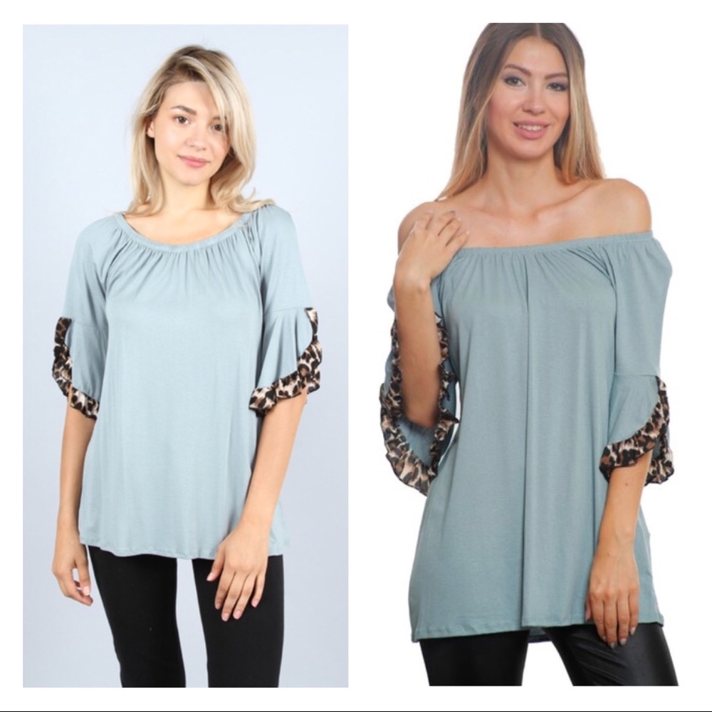 SALES ❗️Light Gray Bell Sleeve Tonic Top